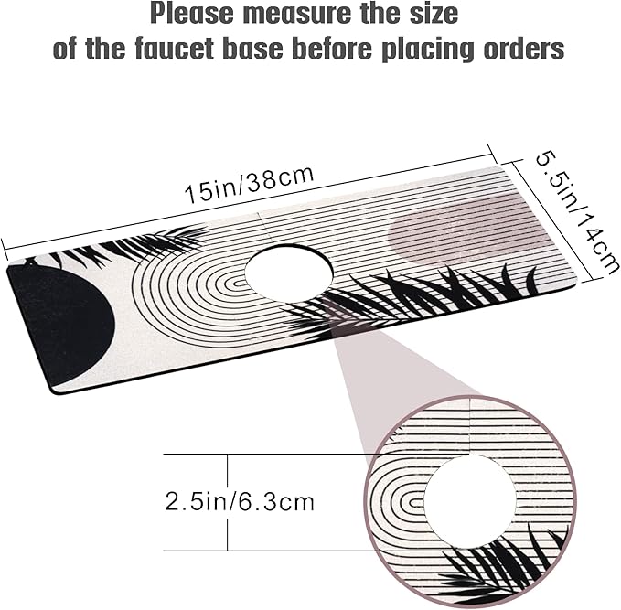 Sink Faucet Absorbing Mat, 2 Pack Drying Mat Around Faucet Sink Splash Guard