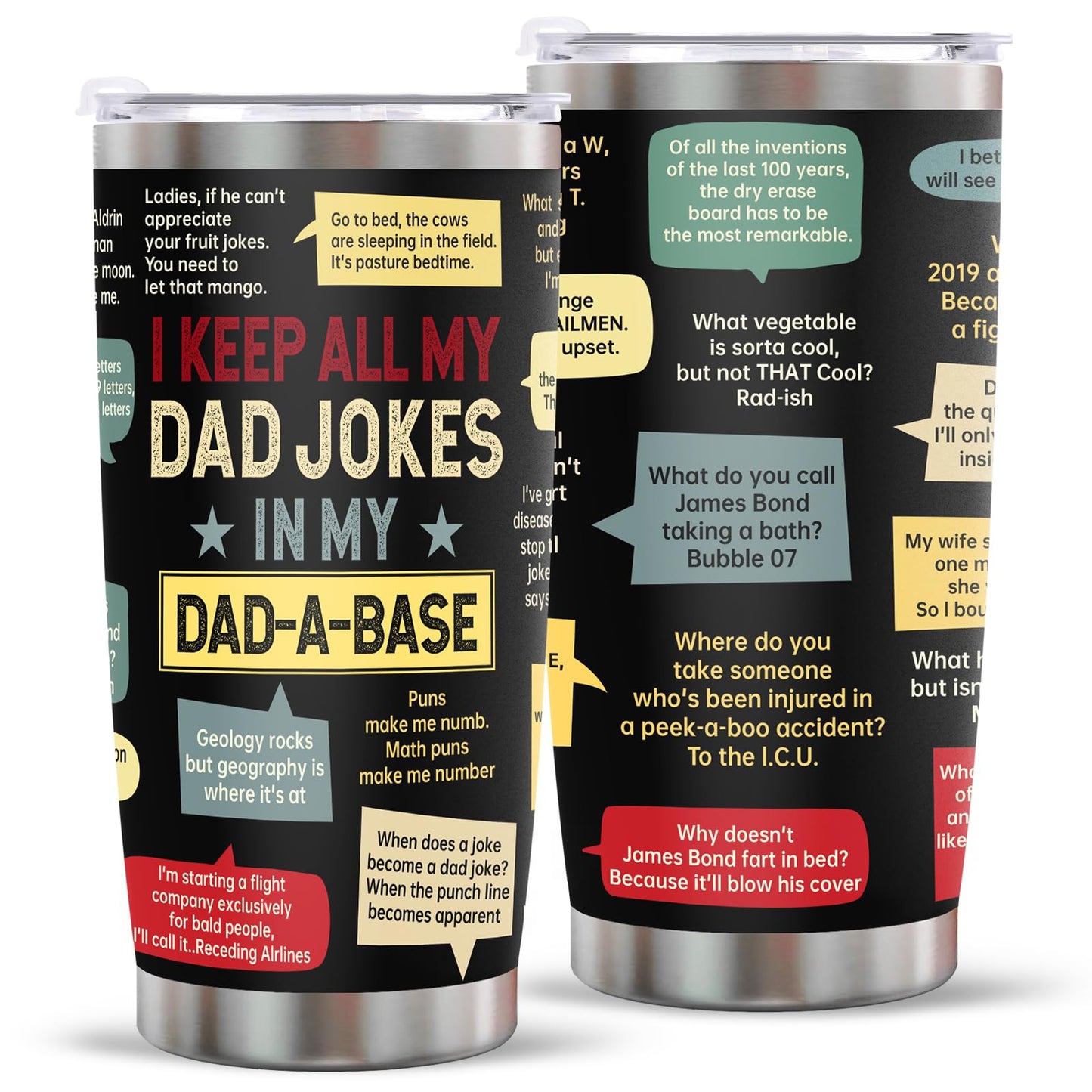 Ulrhpc Christmas Gifts for Dad Men：Dad Joke 20oz Tumbler Birthday Gifts for Dad Men Adults Grandpa Husband Stepfather Present Decorations on Fathers Day Christmas Thankgiving