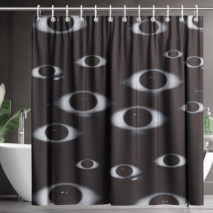 Koveni Horror Creepy Eyes Shower Curtain 72x72 Inch with Hooks, Gothic Halloween Bathroom Decor, Scary Dark Waterproof Polyester Fabric for Spooky Home