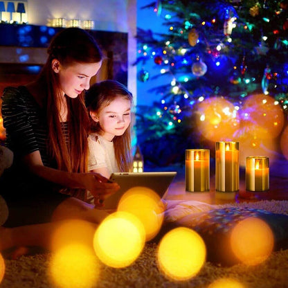 Yinuo Candle Flameless Led Candles Light Flickering,Real Wax Fake Wick Moving Flame Faux Wickless Pillar,with Timer Remote,Suit for Festival Wedding Home Party Halloween Decorations