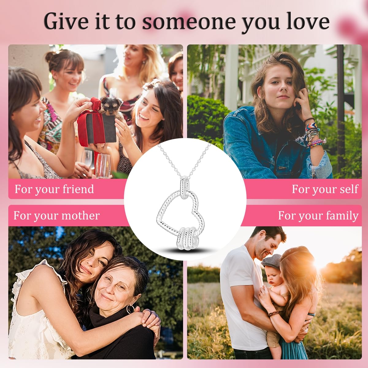 NARMO 925 Sterling Silver Necklace for Women Snake Bone Heart Pendant Necklace Dainty Love Heart Necklaces