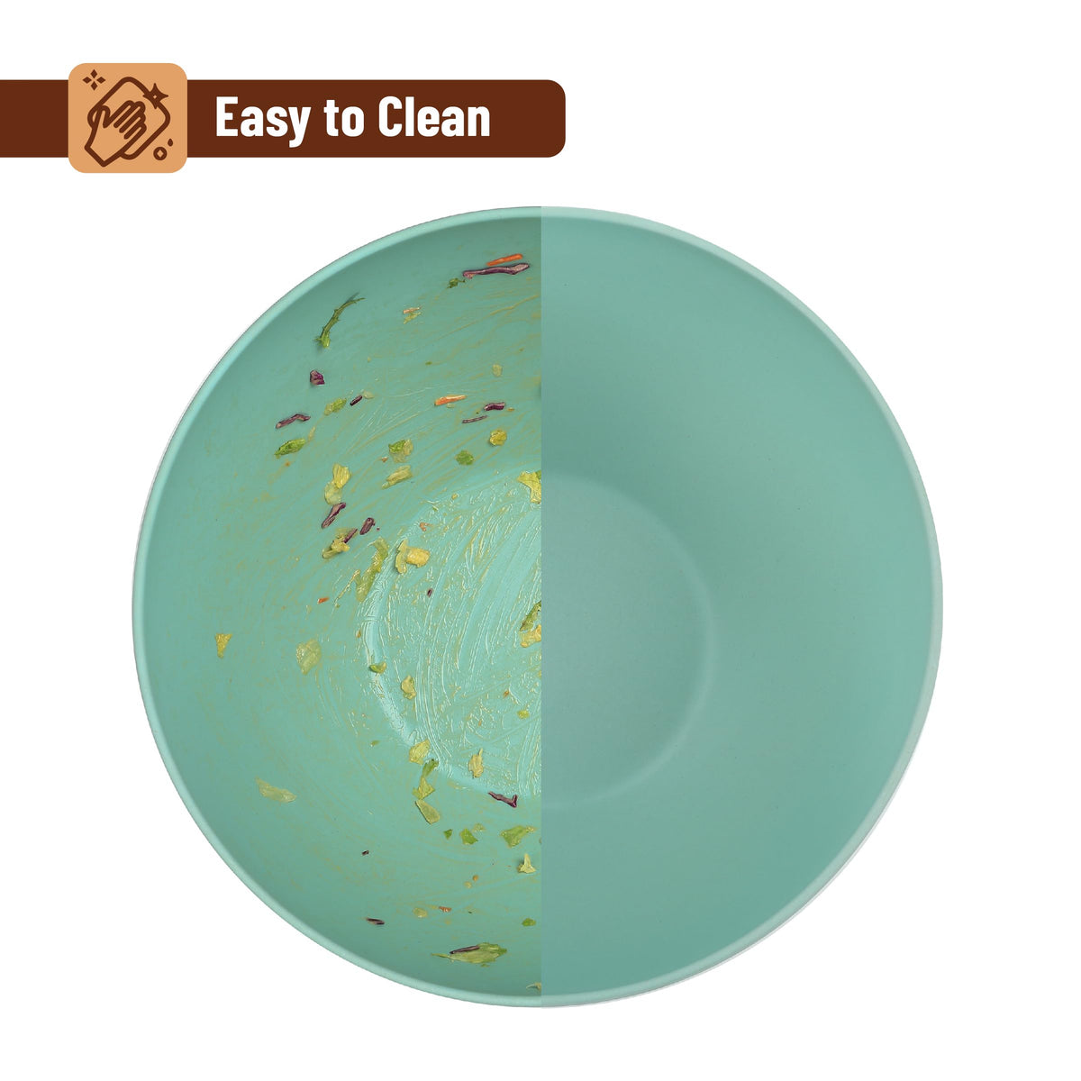 BAMBOO LAND- Extra Large Salad Bowl with Wooden Lid, 11.4 Inch/177 Oz, Mint Green, Bamboo Fiber Salad Bowl with Serving Utensils, Wide Applications