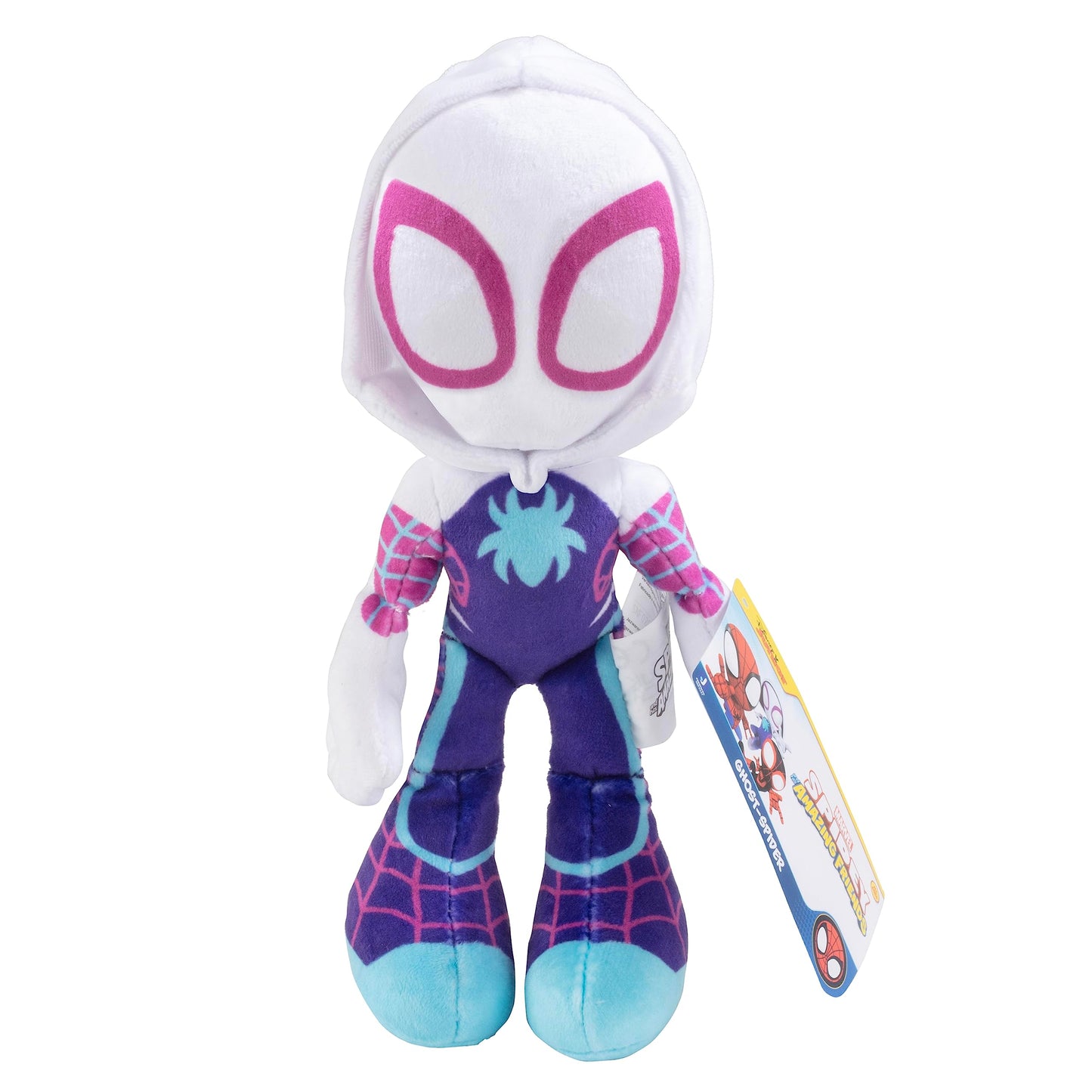 Marvel Spidey and His Amazing Friends 8" Gwen Stacy Ghost Spider Plush - Spider-Man Stuffed Animal Toy Figure - Officially Licensed - Spider-Verse Gift for Kids, Boys, Girls - 8 Inches