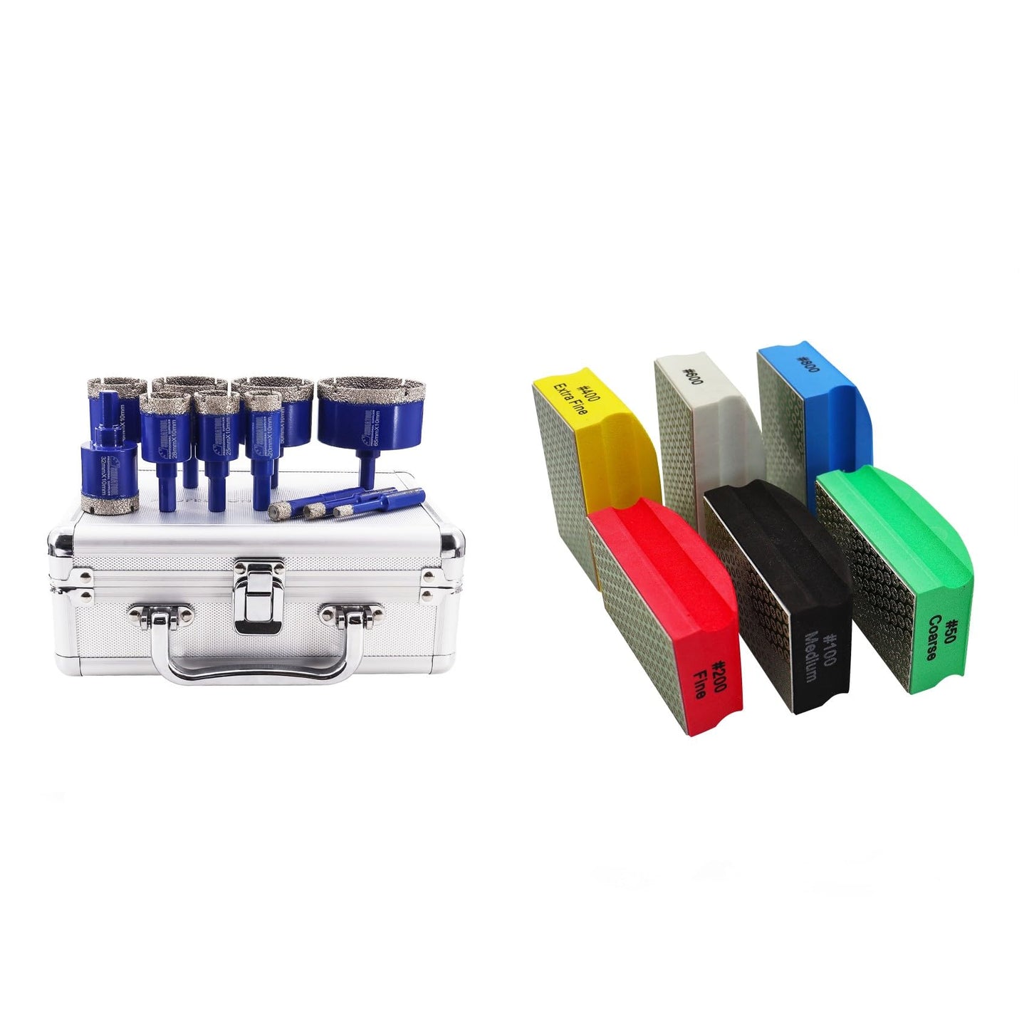 SHDIATOOL Diamond Drill Core Bits Set for Porcelain Triangle Shank Hole Saw Cutter for Tile Marble Ceramic Granite on Drill Machine
