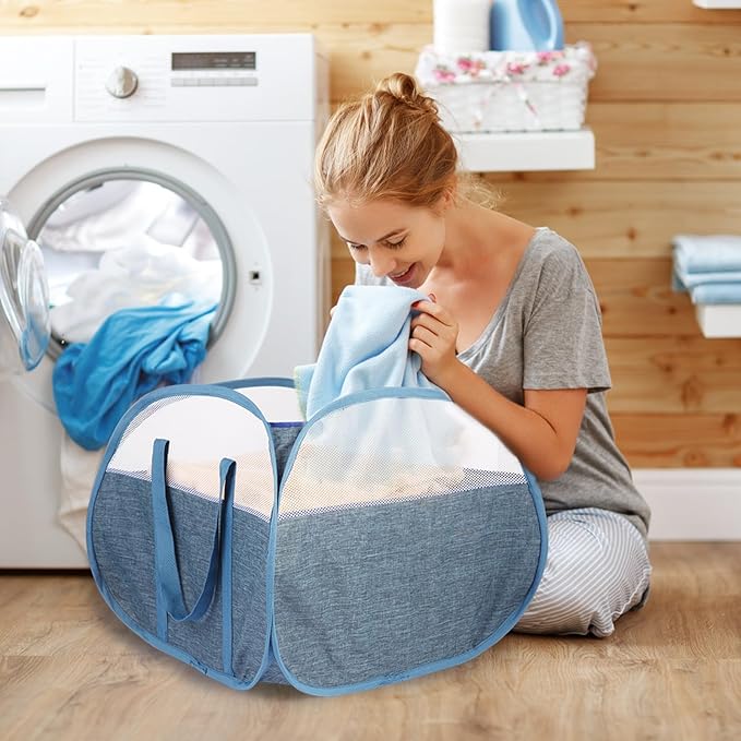 Durable Collapsible Laundry Basket, 90L Clothes Hampers