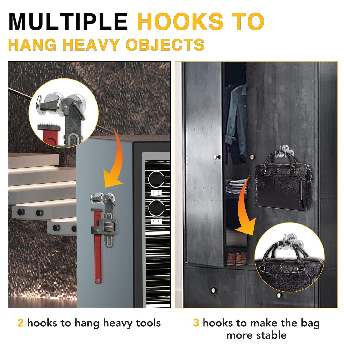 DIYMAG Magnetic Hooks, 30lbs+ Magnet Hook 2025 Cruise Cabin Ship Essentials Heavy Duty Strong Magnets Refrigerator Fridge Hanging for Classroom Beach Vacation Kitchen Grills Home 20 Pack (Silver)