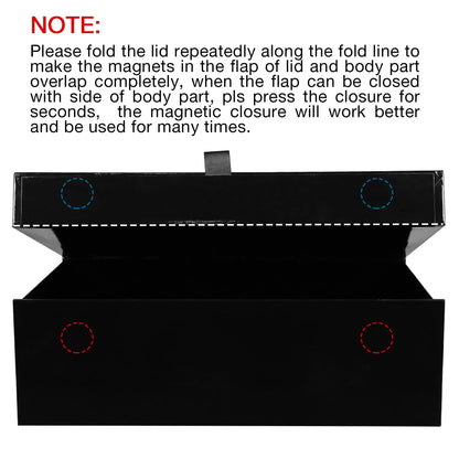 Aimyoo 1 Pack Black Collapsible Gift Box with Magnetic Closure Lids & Rope for Easy Opening 13.8x9x4.3, Bridesmaid Groomsman Proposal Boxes, Rectangle Storage Present Boxes