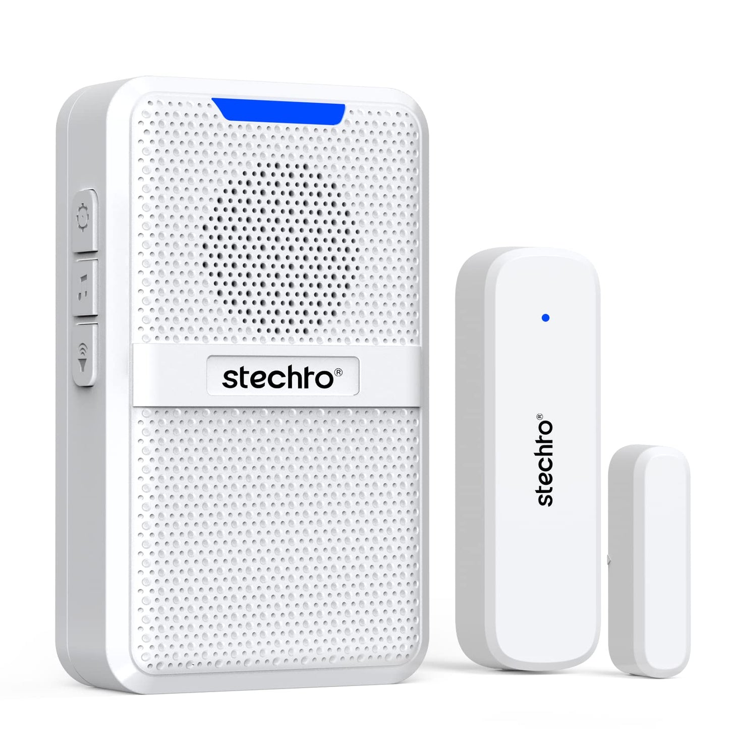 STECHRO Wireless Door Chime, 600Ft Range 5 Adjustable Volume 1 Magnetic Door open Contact Alarm with 62 Chimes Mute Mode Door Bell Plugin Receiver for Home/Office/Store (Black)