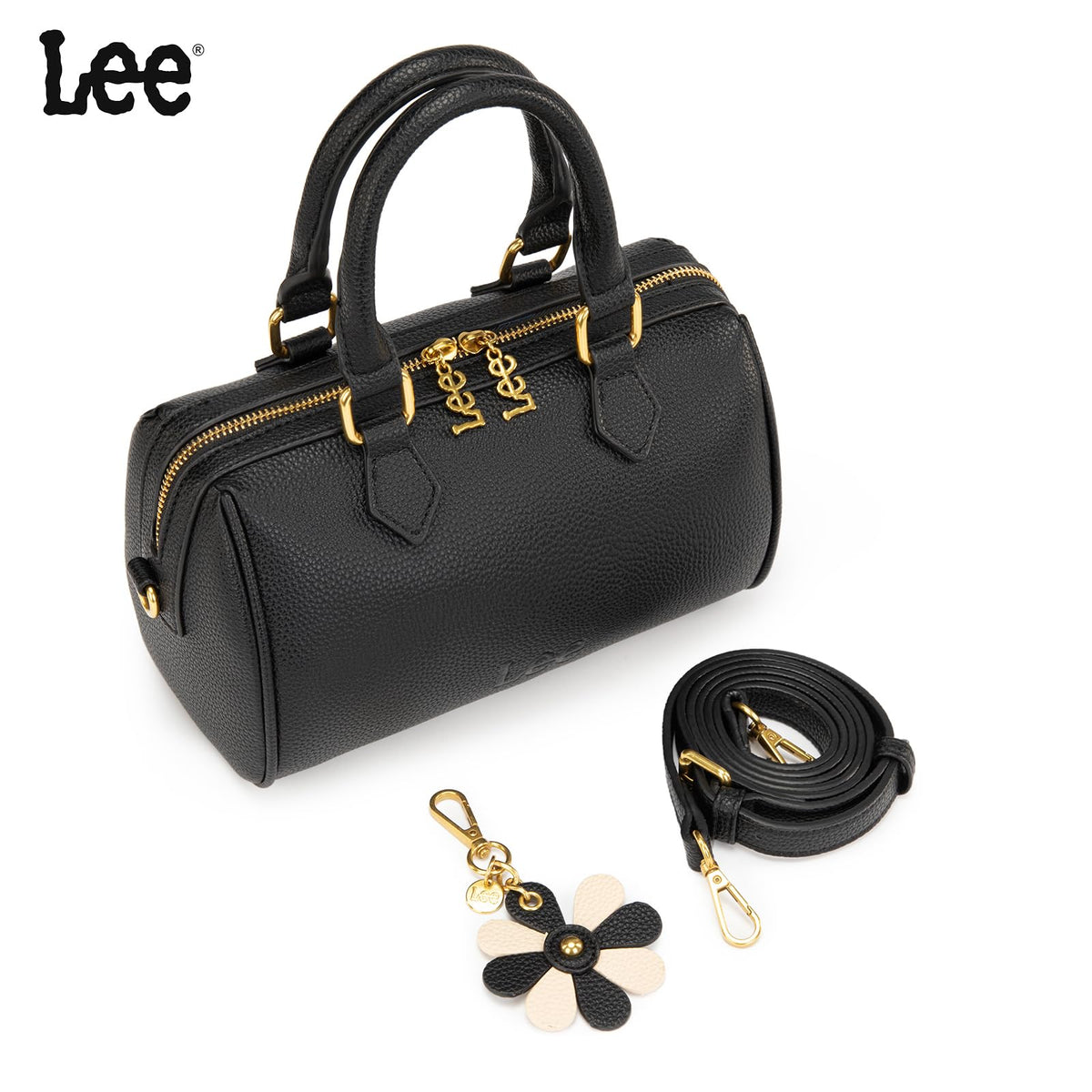 Lee Satchel Purses for Women, Small Top Handle Handbag, Convertible Crossbody Satchel with Detachable Shoulder Strap for Casual Use, LEE70-001BK