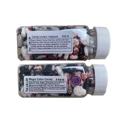 Sentovac Halloween Sprinkle Tombstone Skull Bloody Eyes Bones Red Peals Sprinkles Mix Edible for Cake Decorating Sugar Candy Cookie Cupcake Topper Baking Decorations Halloween Christmas Supplies