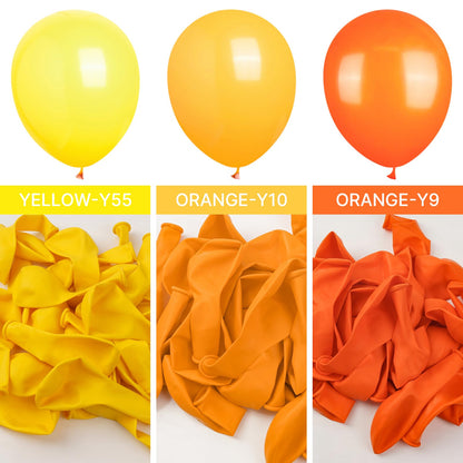 PartyWoo Orange Balloons 123 pcs Different Sizes of 18 12 10 5 Inch Fall Balloon Arch Kit Garland for Thanksgiving Halloween Little Cutie Baby Shower Birthday Party Decorations Orange-Y9