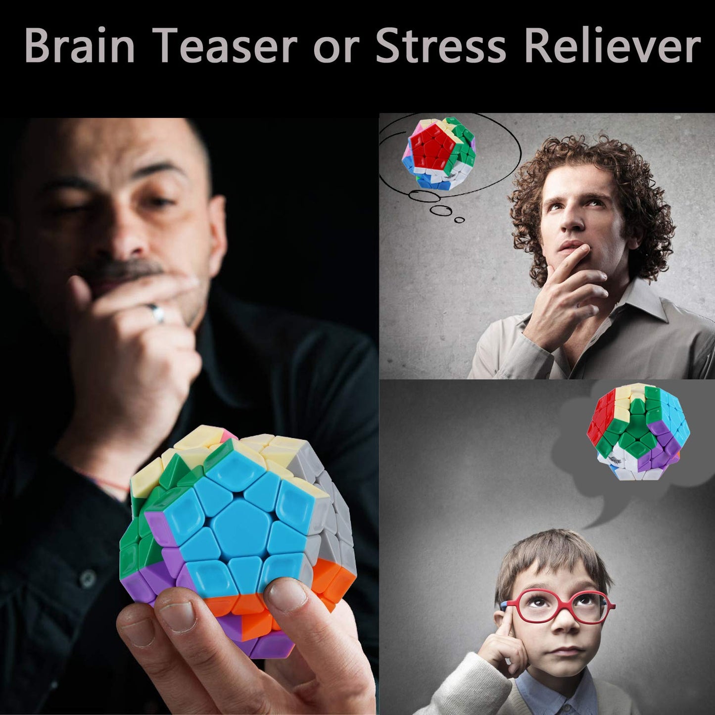 Maomaoyu Megaminx Dodecahedron 3x5 Megaminx Speed Magic Cube Brain Teasers Stocking Filler Toy