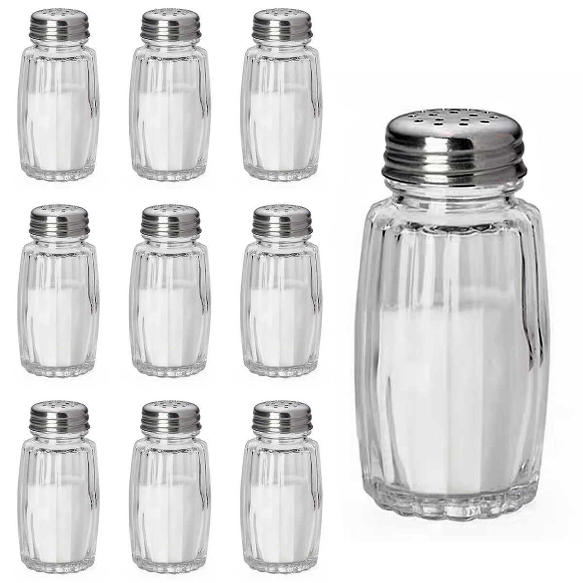 10pcs Salt and Pepper Shakers, Salt Pepper Shakers, Salt and Pepper Shakers Set, Small Glass Salt Shaker Bottle for Kitchen