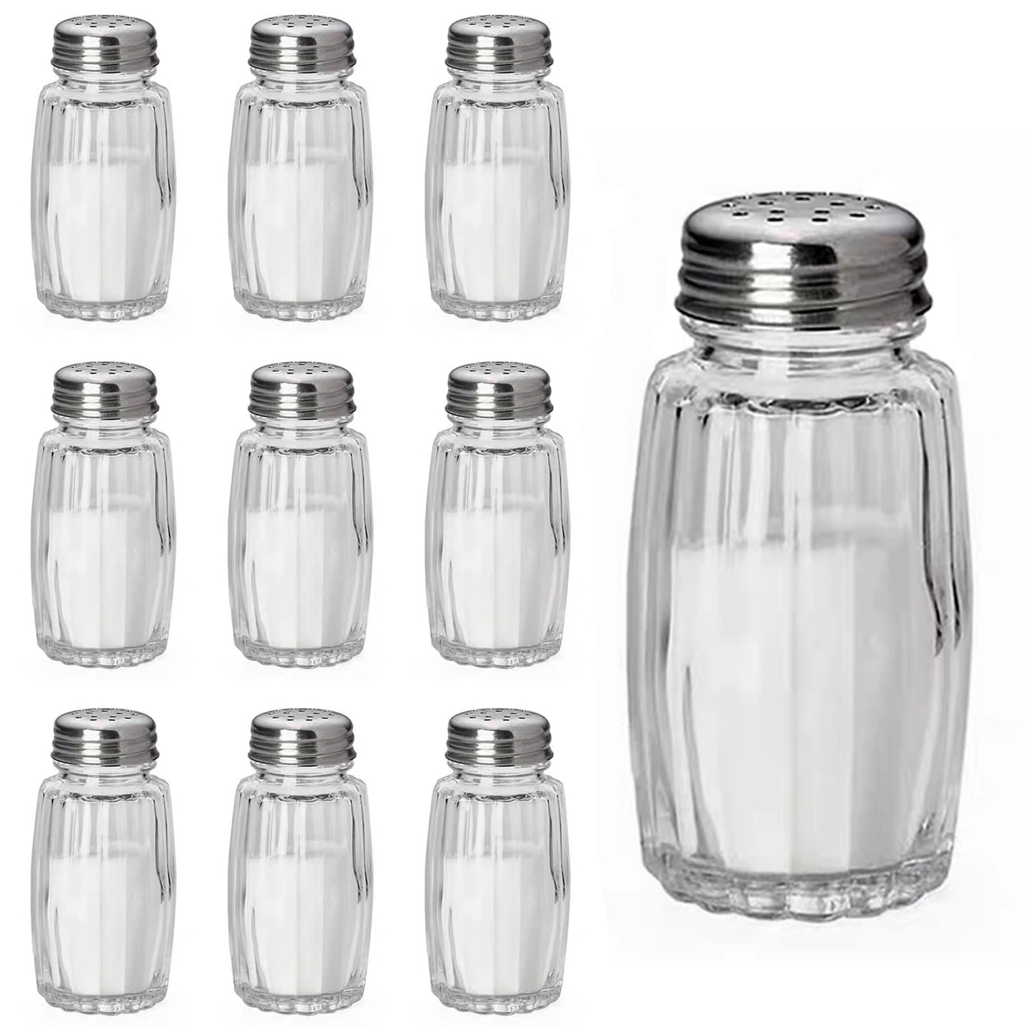 10pcs Salt and Pepper Shakers, Salt Pepper Shakers, Salt and Pepper Shakers Set, Small Glass Salt Shaker Bottle for Kitchen