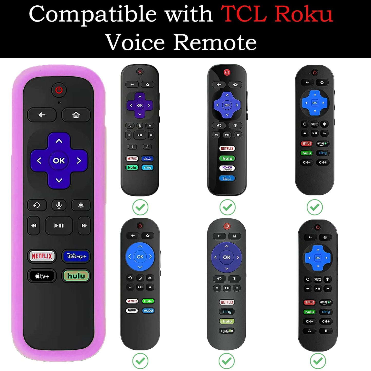 Silicone Protective Controller Cover fits for Roku TV Voice Remote | Element Roku | Westinghouse Roku TV Controller Cover,Glow in The Dark