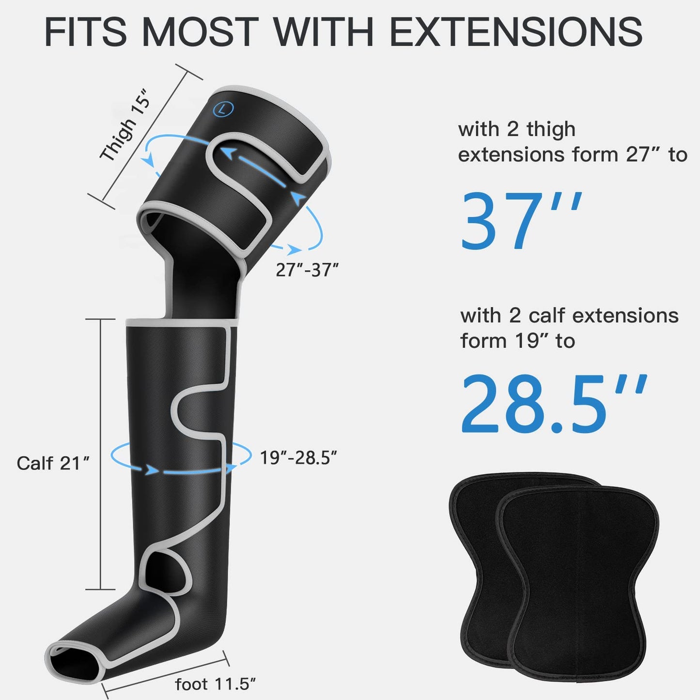 CINCOM Leg Massager with Heat and Compression, Air Compression Leg Massager for Circulation and Pain Relief Muscles Relaxation Gifts FSA - HSA
