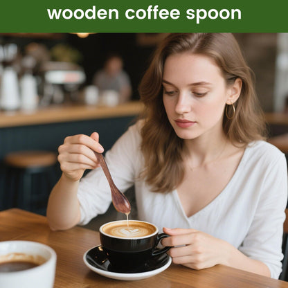 HANSGO Wooden Spoons for Eating, 6PCS Small Wooden Soup Spoons for Honey Coffee Stirring Tea Jam Bath Salts, 6 Inches