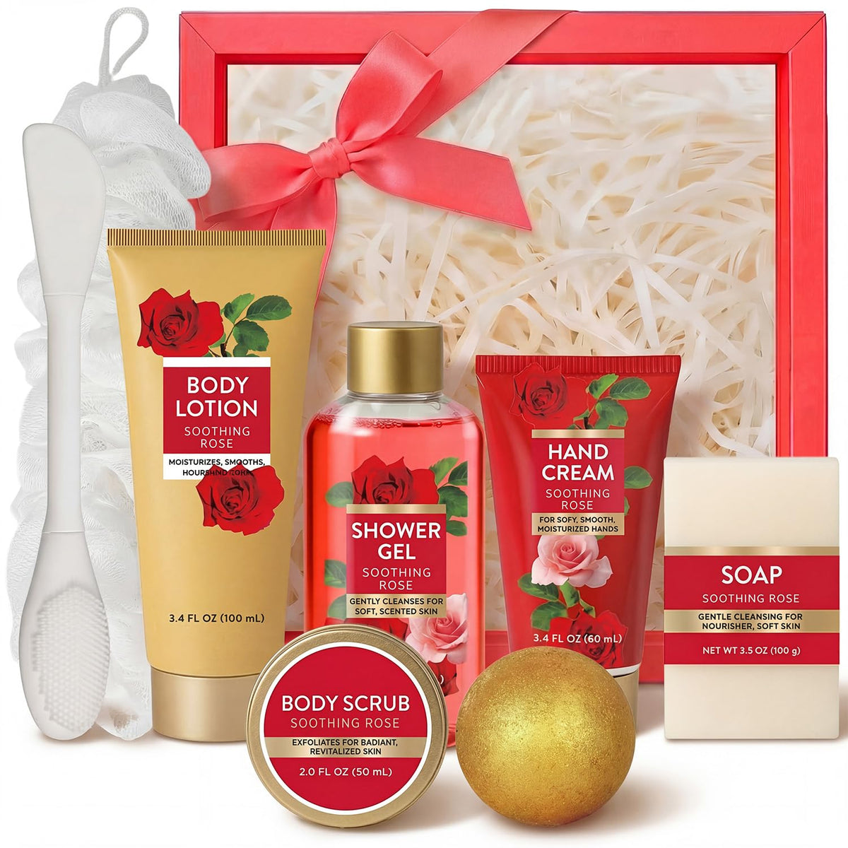 Spa Luxetique Gifts for Women 8pcs of Romantic Rose Gift Set for Women Bath and Body Works Gift Set Spa Gift for Womens Birthday Gift for Womens Mom Wife Girlfriend Mothers Day Gifts
