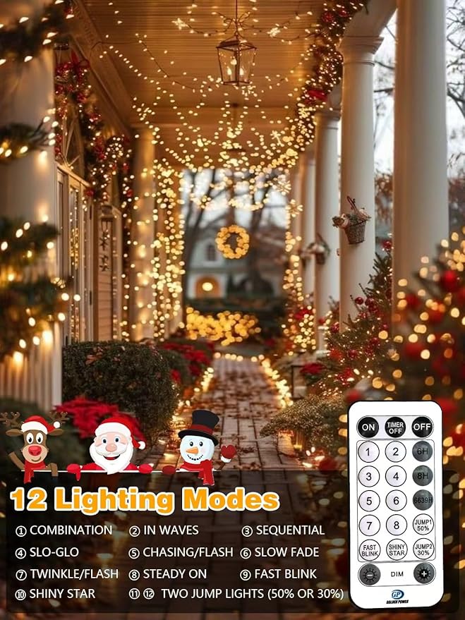 Voice Controlled Christmas Lights with Remote, 99 FT 300 LED String Lights Indoor Outdoor with 12 Modes 3 Timers, Dimmable Twinkle Light Plug in Waterproof for Xmas Tree Party Decorations, Warm White