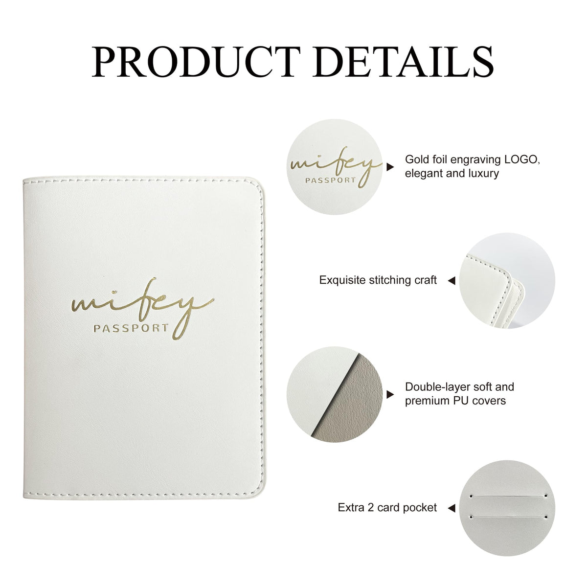 Mr&Mrs Gifts Matching Passport Holders for Bride and Groom, Hubby&Wifey Gold Foil Logo, Dual PU Leather with Card Pockets, Honeymoon Travel Essentials Gift for Newlyweds(HW Black White)