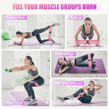 Resistance Bands for Working Out, Exercise Workout Bands for Women & Men, 3 Levels Elastic Stretch Bands for Exercise with Carry Bag for Physical Therapy, Home Fitness, Strength Training, Yoga