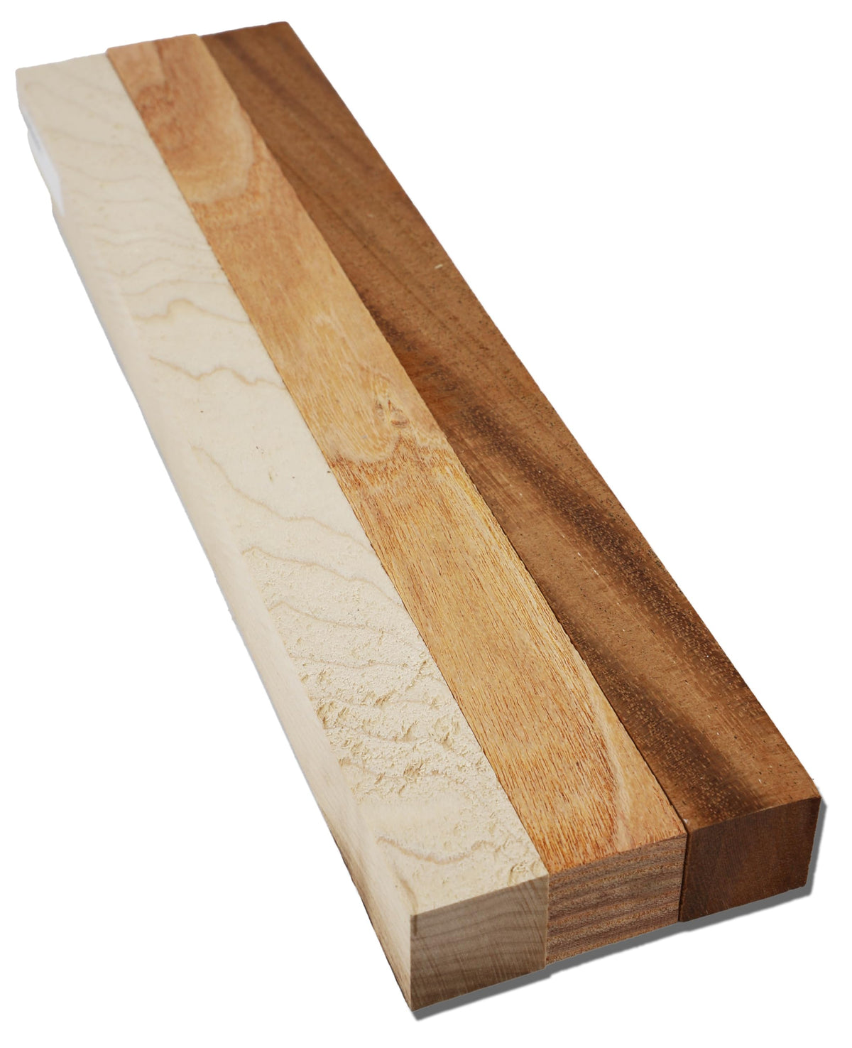 1" x 1" x 12" Wood Rectangle Blocks - Hobby Wood Pack - African Mahogany, Hard Maple, and Honey Locust - Pack of 3!