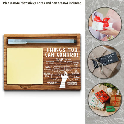 Mental Health Things You Can Control Sticky Note Holder, Mindfulness Therapy Office Gift for Coworker, Friends, Positivity Recovery Self Care Encourage Gift Self-Stick Note Pad Holders WPP34