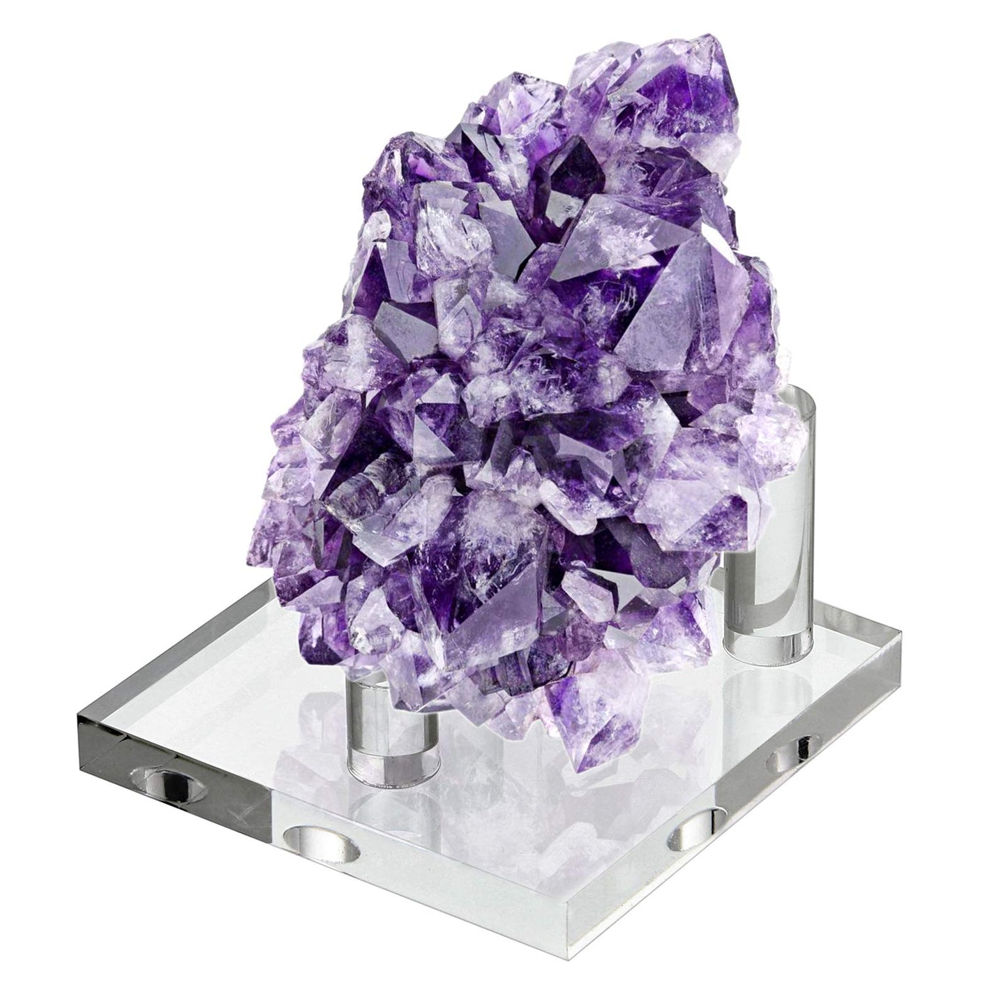 Hipiwe Clear Acrylic Display Stand - Three-Peg Display Easel Stands for Fossil Coral Geodes Rock Mineral Agate Small Collectibles, Set of 4