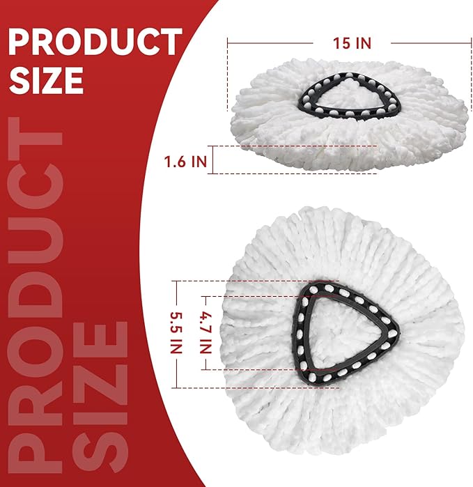 4 Pack Mop Heads Replacements, EasyWring Mop Head Refills