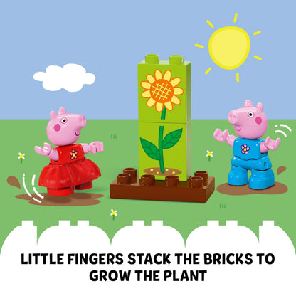 LEGO DUPLO Peppa Pig Garden and Tree House Toy for 2+ Year Old Toddlers, Girls & Boys - Fine Motor Skills Toys with 2 Figures, Flower Bricks and Accessories - 10431
