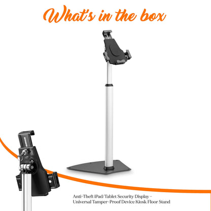 Pyle PSPADLK8 Anti-Theft Tablet Security Stand Kiosk - Table Mount Desktop Tablet Case Holder with Lock, Adjustable Clamp Arm, Internal Cable Routing, for iPad, Kindle, Samsung, Android Tablets