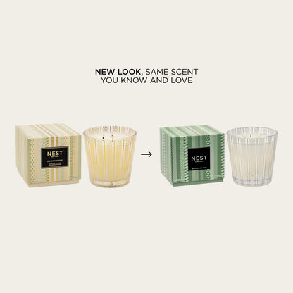 NEST New York Scented 3-Wick Christmas Tree Candle, Birchwood Pine - 21.2 oz - Up to 100-Hour Burn Time - Reusable Glass Vessel