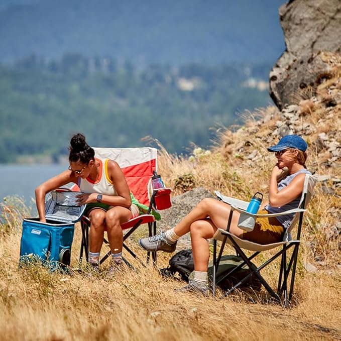 Coleman Big-N-Tall Camping Chair with Cup Holder & Side Pocket, Water-Resistant XL Outdoor Seat Supports up to 600 lbs, Great for Camping, Tailgating, Firepits, Patio, & More