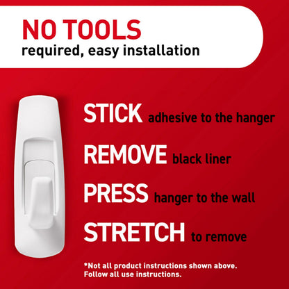 Command 5 lb Large Utility Hooks, 7 Wall Hooks and 12 Command Strips, Damage-Free Hanging with Adhesive Strips, No Tools for Hanging Christmas Decorations