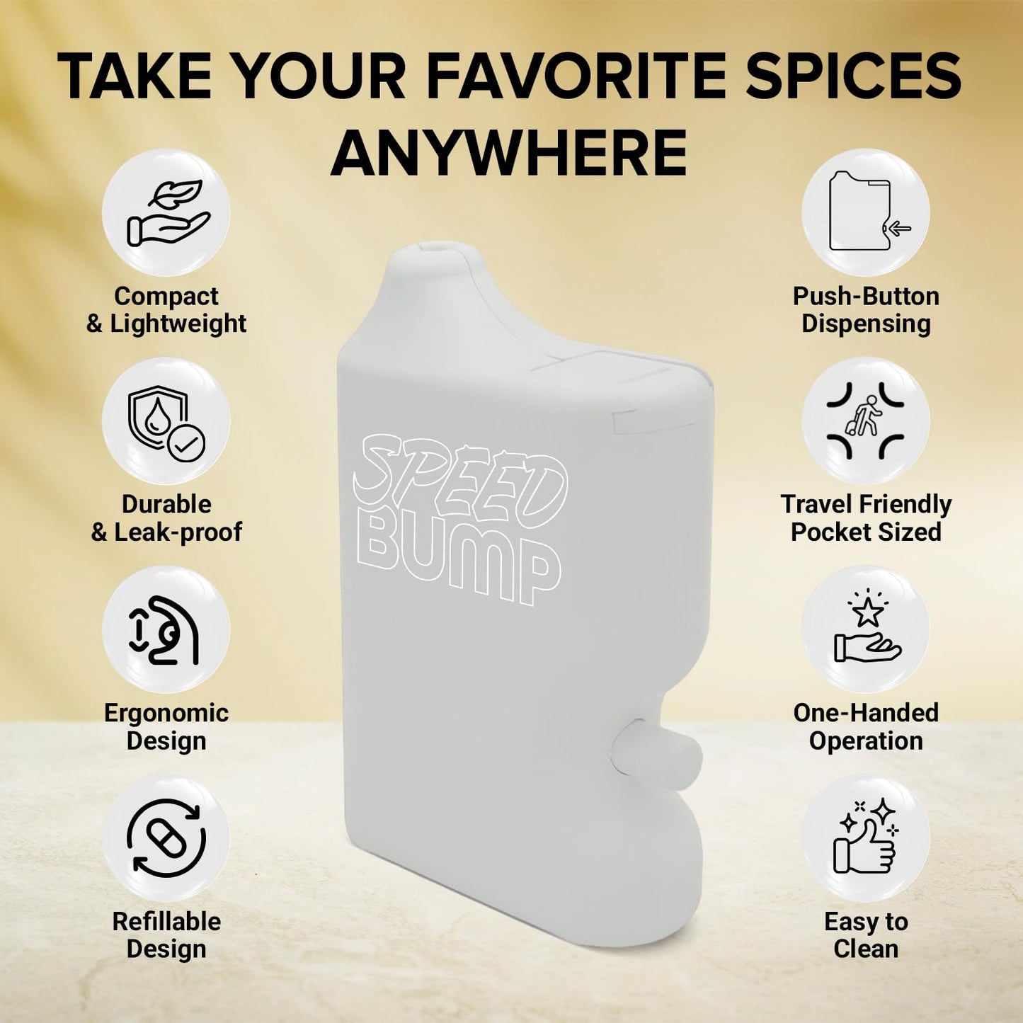 Portable Pepper Shaker (White) - Versatile Seasoning Set, Multi Functional Salt Dispenser Spice Shakers for Easy Use - Convenient & Durable Plastic Salt and Pepper Dispenser for Fine Spices
