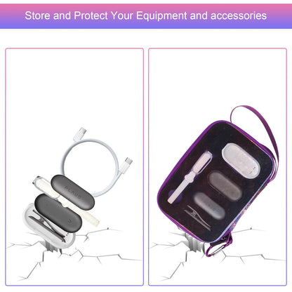 YouKnow Hard Case Compatible with PLAUD NotePin/NotePin S AI Voice Recorder - with Custom Foam Insert Holds Recorder, Magnetic Pin, Clip, Dock, Wristband & Cable (Case Only) (Galaxy)