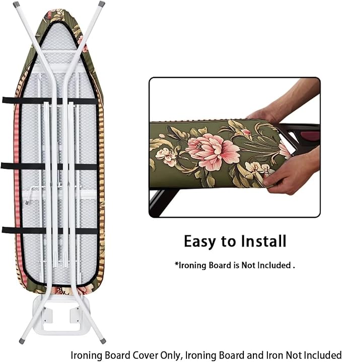 Pink Flower Print Ironing Board Cover and Pad