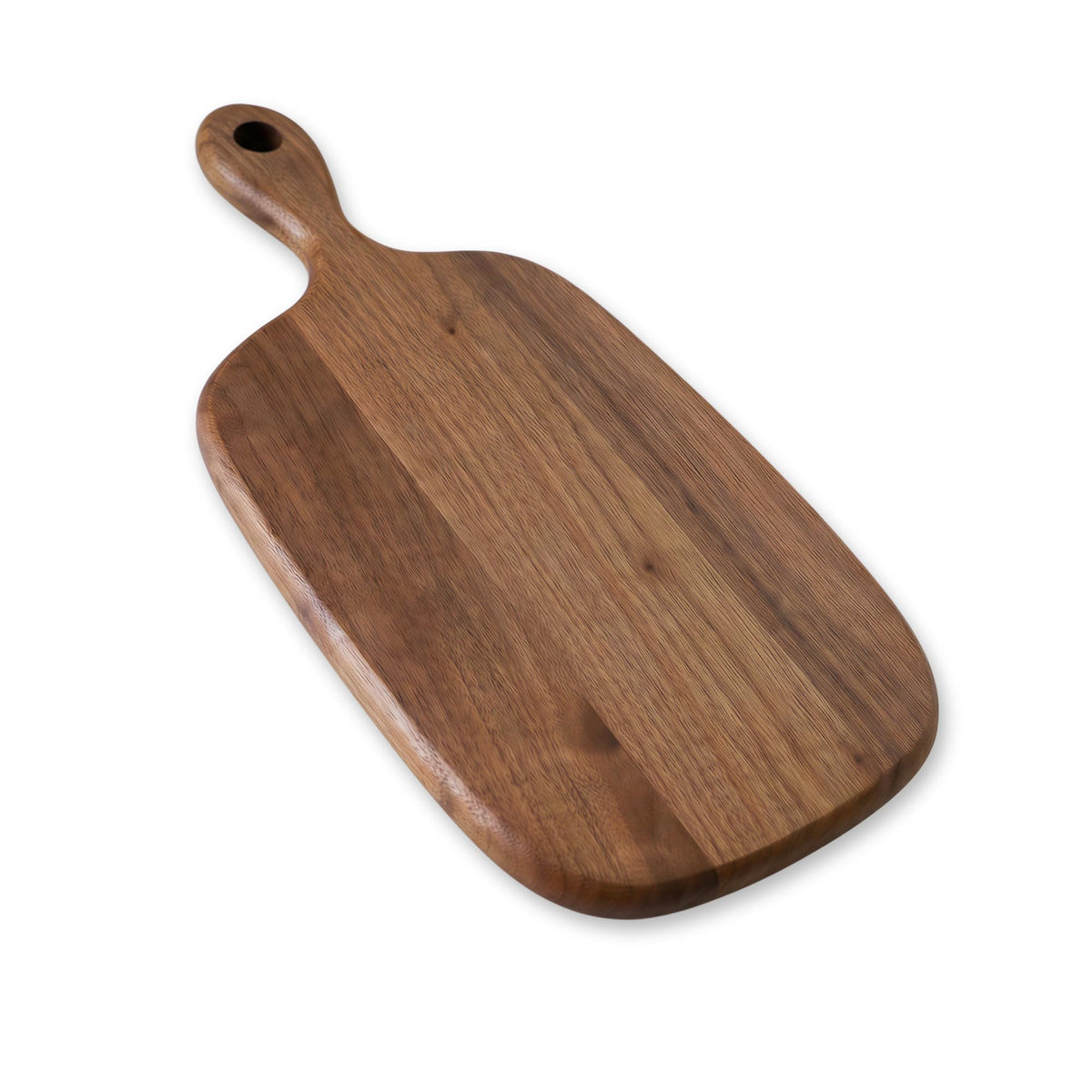 Muso Wood Small Cutting Board with Handle, Walnut Wooden Chopping Boards for Bread, Vegetables & Fruits, Dinner Cheese Board with Hole(15.2x7.3 Inches)