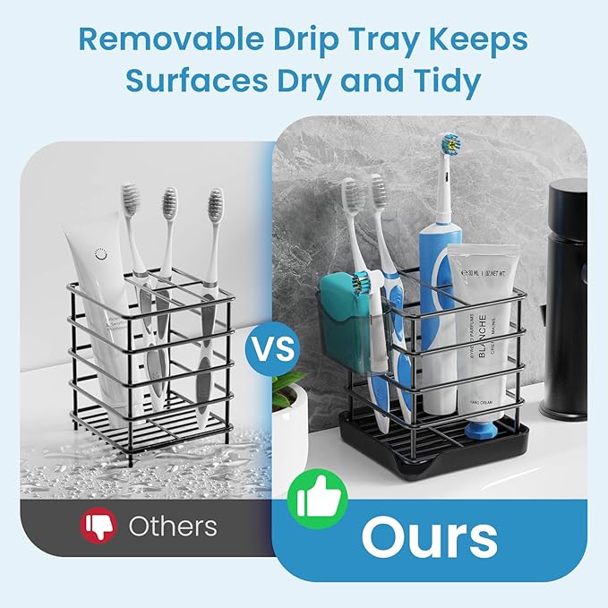 Toothbrush Holders for Bathrooms, Stainless Steel Toothbrush and Toothpaste