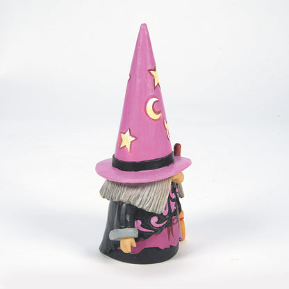 Enesco Jim Shore Heartwood Creek Halloween Witch Way Gnome Figurine, 6.5 Inch, Multicolor