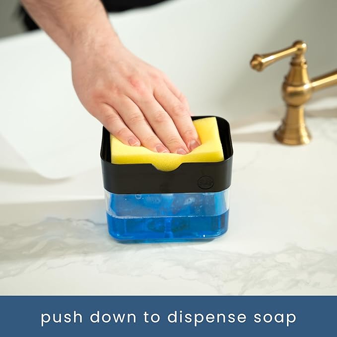 S&T INC. Dish Soap Dispenser and Sponge Holder