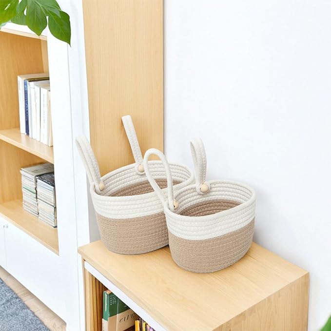 YAHUAN Cotton Hanging Basket for Organizing Hanging Wall Basket