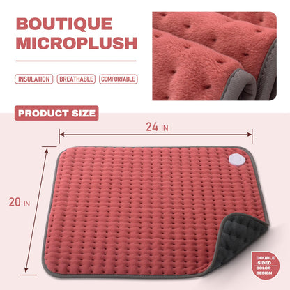 Heating pad for Back, Neck, Shoulder, Cramps and Leg Pain Relief, Heat Pads Christmas Gifts for Women, Men, Mom, Dad, Auto-Off,Machine Washable,Moist Dry Heat Options,Extra Large 12"x24"