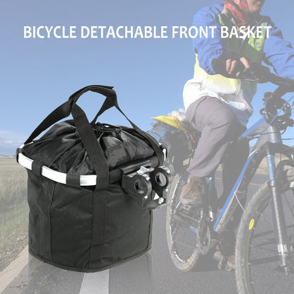 Redlution Bicycle Bike Detachable Cycle Front Canvas Basket Carrier Bag Pet Carrier Aluminum Alloy Frame Pet Carrier (black)