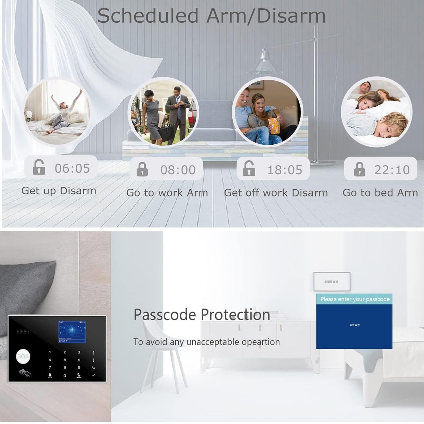 WiFi and 4G GSM (2nd GEN) Home Security Alarm System, Door/Window Sensor (x7) 3 Motion Detector with Smart Life and Tuya App Alert, Works with Google Assistant and Alexa (WIFI-GSM-4G)