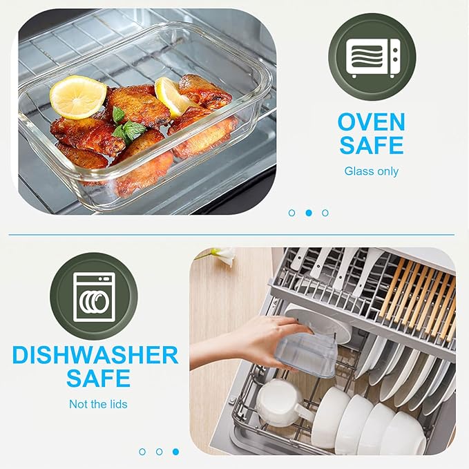 30 Pieces Glass Food Storage Containers, Meal Prep Set