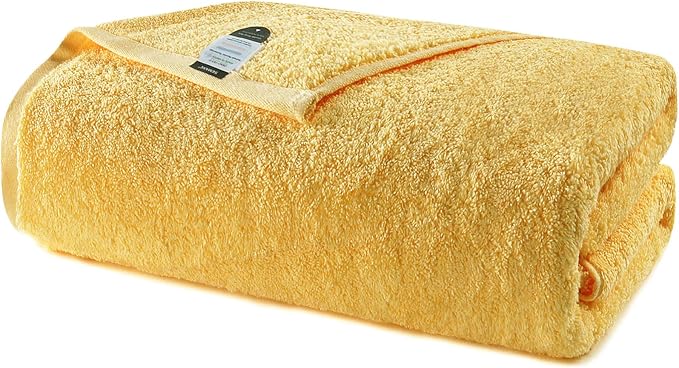 SEMAXE Yellow Bath Towel, 100% Cotton Towel
