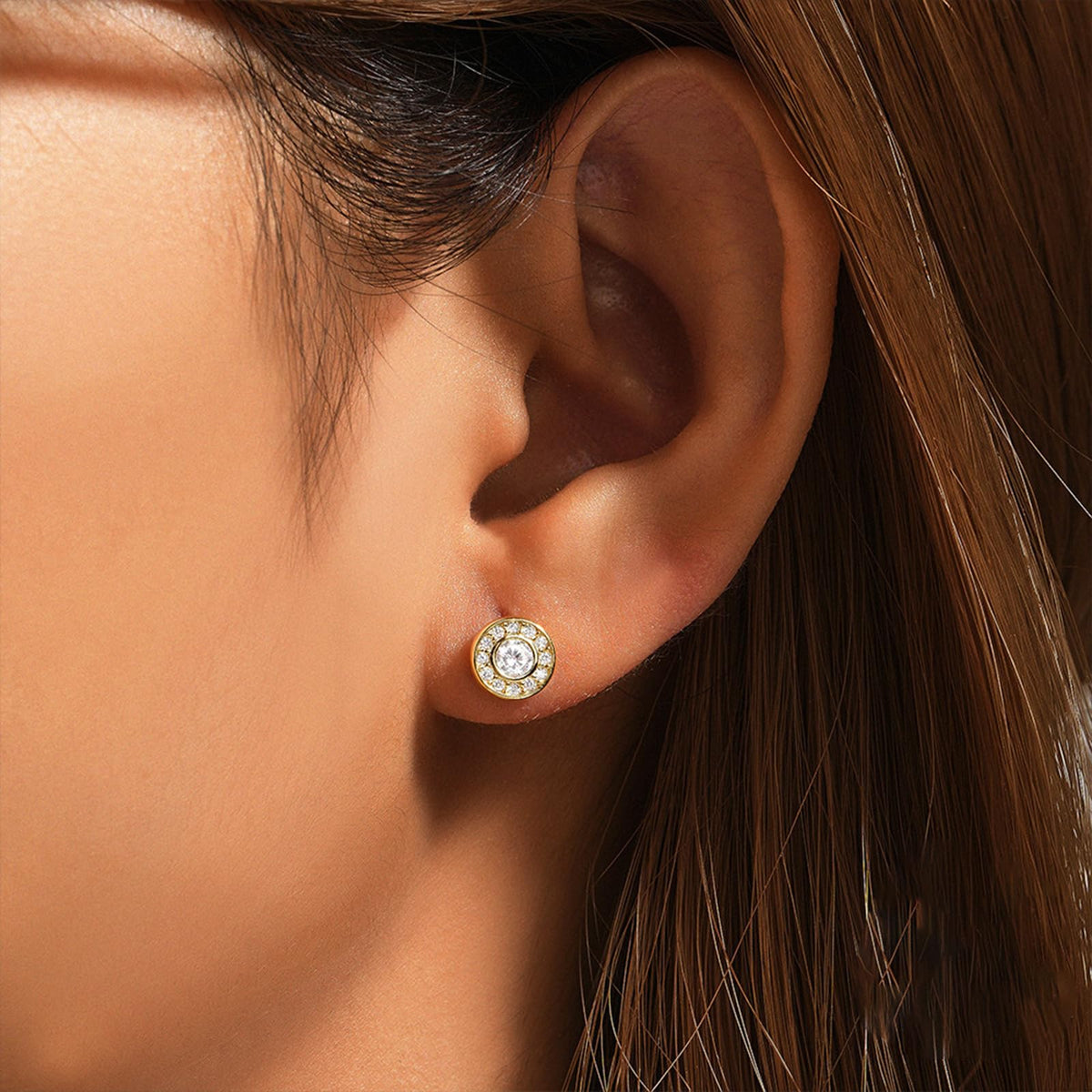 Lymphatic Earrings for Women Lymphatic Drainage Therapy Earrings Lymphvity Germanium Earring Lymph Detox Earring CZ Stud (Gold)