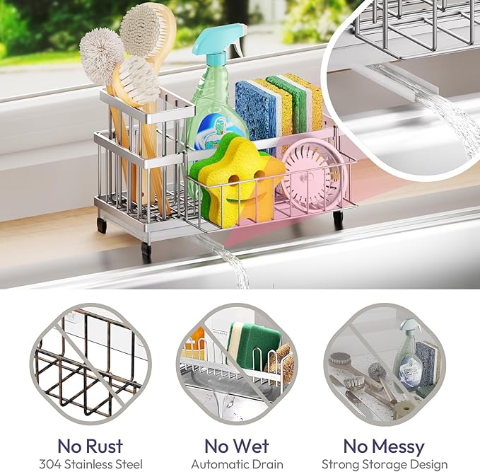 SWTYMIKI Sink Caddy Sponge Holder