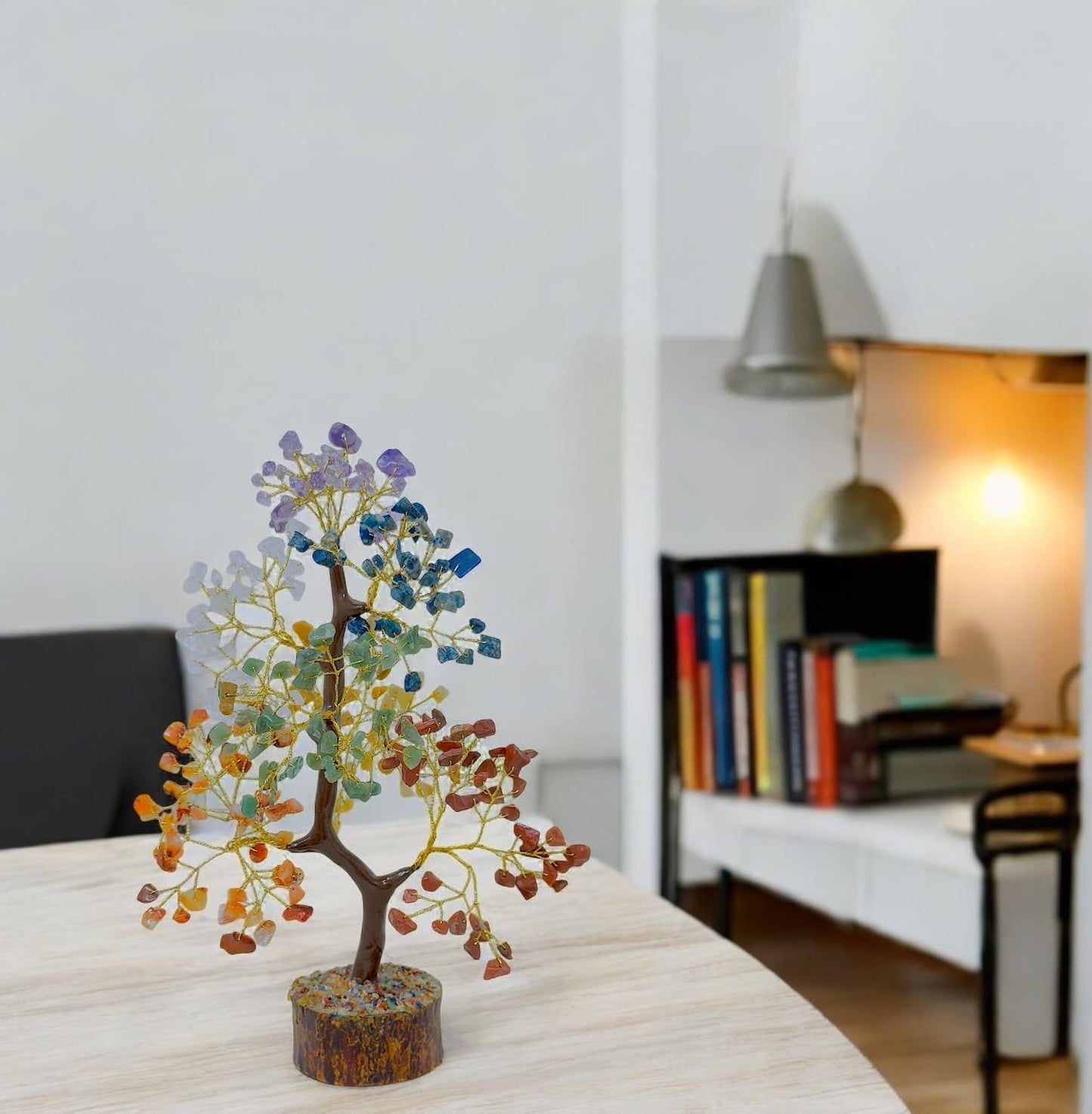 RW REPLICA WAREHOUSE Gemstone Handcrafted Crystal Tree of Life, 7 Chakra Healing Stones, Bonsai Style Decorative Tree for Home, Office Desk, Living Room, Birthday Gifts for Women, Mom.